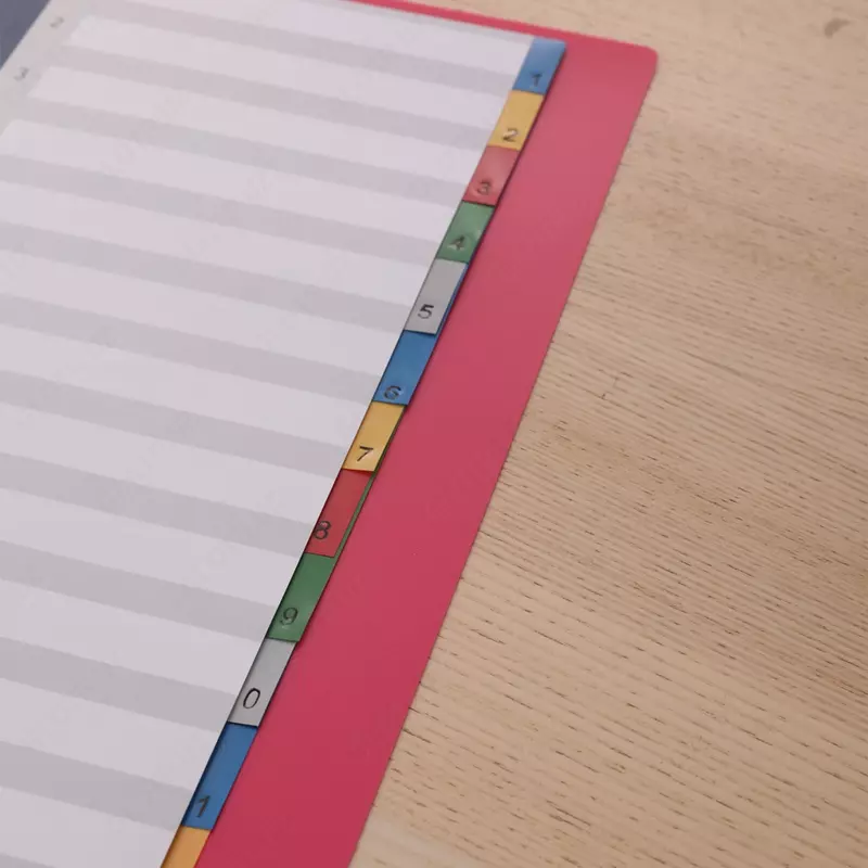  Пластиковый цветной разделитель Deli А4  1-31 цв. (Арт. - 38158) Ассорти Только в розницу