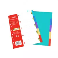 Пластиковый цветной разделитель Foska А4  5 цв. (Арт. - 289-5CH) Ассорти