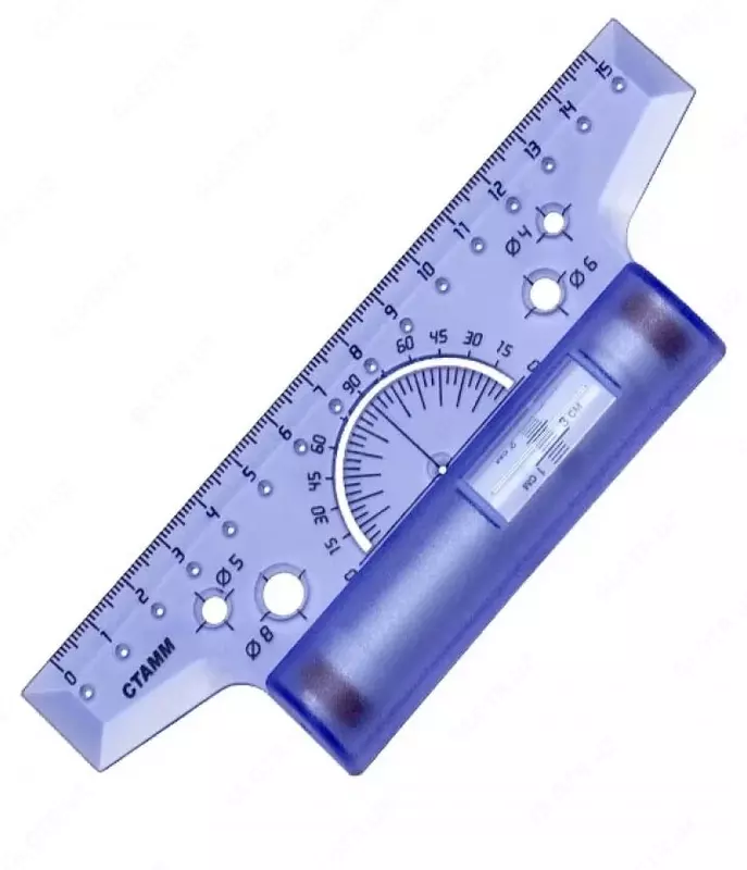 Чертежная рейсшина Стамм  15 см  пластиковый ролик  уп. ПЭ (Арт. - ЛР01) Ассортимент