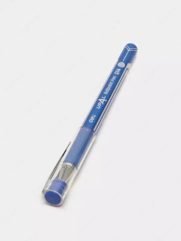  Шариковая ручка Deli UpAl  0.7 мм  синяя (Арт.- 14-EQbl) Прозрачная/синяя - 