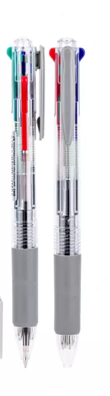 Шариковая автоматическая ручка Deli Arris  4 цв.  0.7 мм (Арт.- 182-EQ) Прозрачная/серая