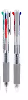 Шариковая автоматическая ручка Deli Arris  4 цв.  0.7 мм (Арт.- 182-EQ) Прозрачная/серая