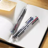  Шариковая автоматическая ручка Deli Arris  4 цв.  0.7 мм (Арт.- 182-EQ) Прозрачная/серая - 