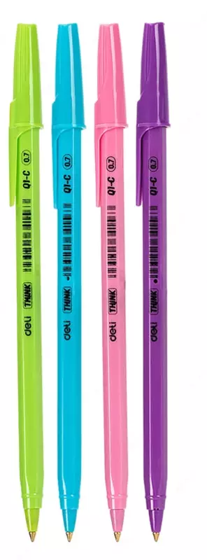 Bir martalik sharikli qalam Deli Think  0 7 mm  kok (Art. - Q1-C) Col. turli xil