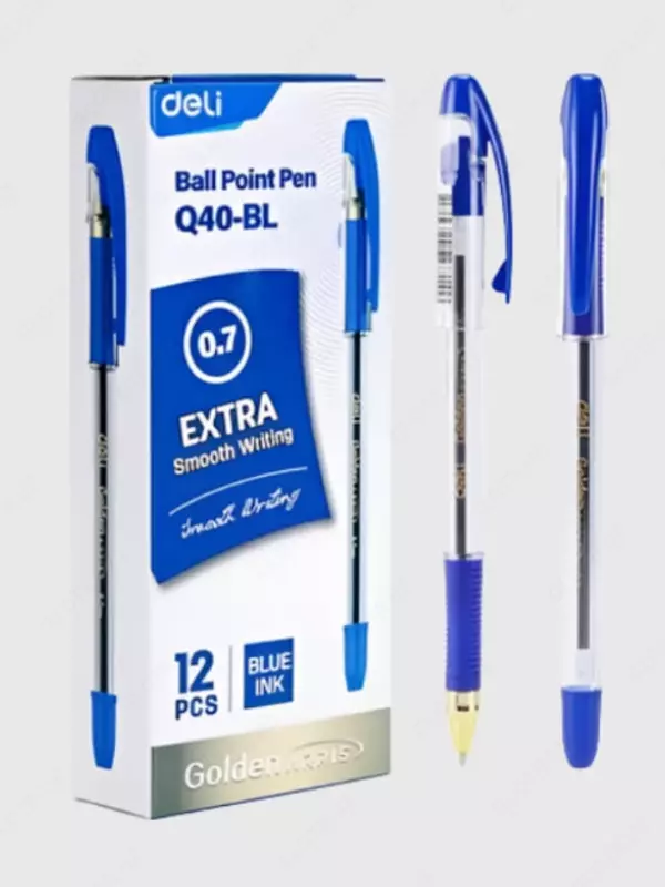  Шариковая ручка Deli Extra Q40  0.7 мм  синяя (Арт.- Q40-BL) Прозрачная Только в розницу