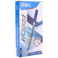   Шариковая ручка Deli Arrow  0.5 мм  синяя (Арт.- 00830-WQ) Прозрачная