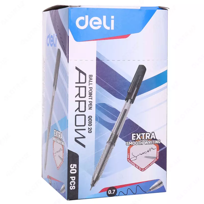   Sharik qalam Deli Arrow  0 7 mm  qora (Art. - 01020-WQ) Shaffof