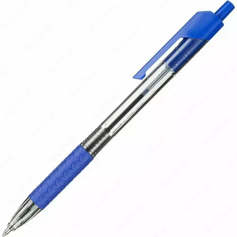 Шариковая автоматическая ручка Deli Arrow  0.7 мм  синяя (Арт.-01930-WQ) Прозрачная