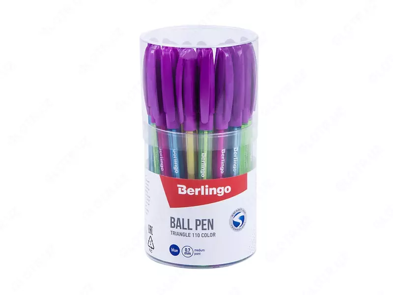  Шариковая ручка Berlingo Triangle 110 Color  0.7 мм  синяя  грип  игольчатый стержень (Арт.- CBp_07115) Цв. Ассорти Только в розницу