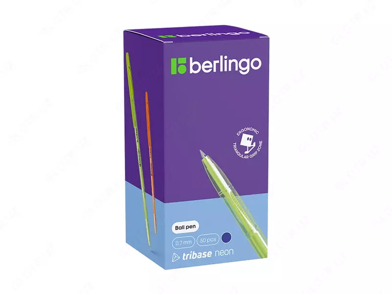   Sharikli ruchka Berlingo Tribase Neon  0 7 mm  kok (Art.- CBp_70932) Neon. Turli xil