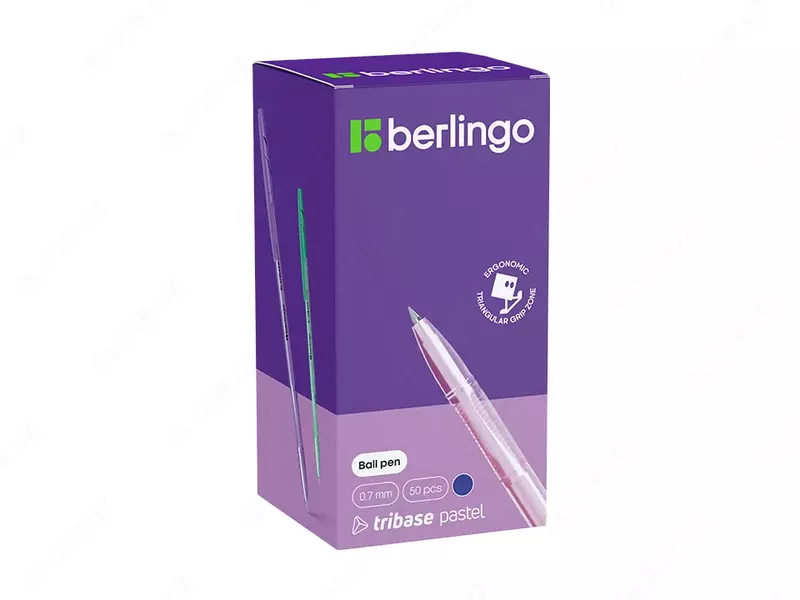   Шариковая ручка Berlingo Tribase Pastel  0.7 мм  синяя (Арт.- CBp_70942) Пастель. Ассорти