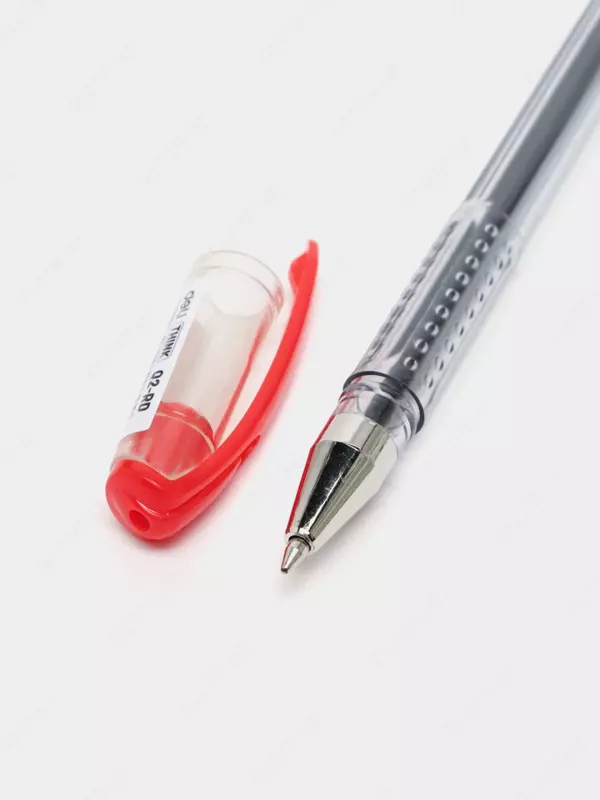   Sharikli qalam Deli Think  0 7 mm  qizil (Art.-2-EQ-RD) Shaffof