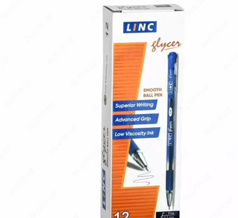  Шариковая ручка Linc Glycer  0.7 мм  черная  грип (Арт.- 1300RF-bk) Только в розницу