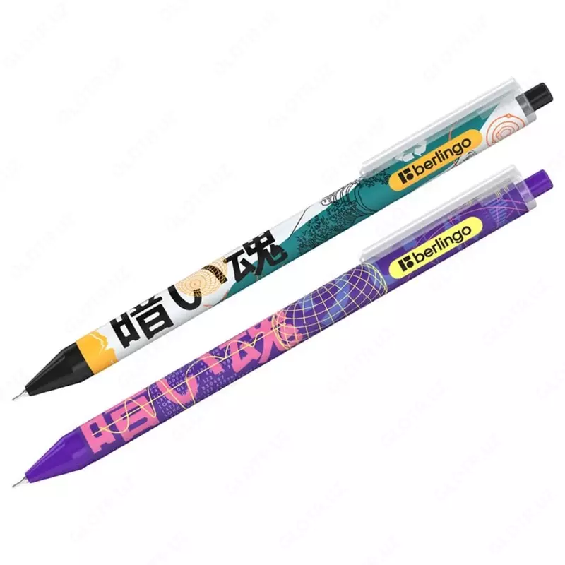 Шариковая автоматическая ручка Berlingo Glyph  0.7 мм  синяя  грип (Арт.- Cbm_07S11) Цв. ассорти