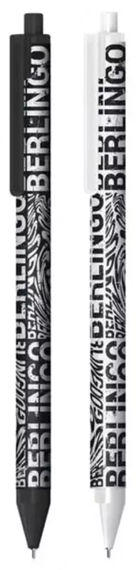 Шариковая автоматическая ручка Berlingo Monochrome  0.7 мм  синяя  грип  4 шт. (Арт.- CBm_07S01_4) Белая/черная