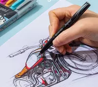   Художественный набор ручек-кисть Deli Inspira  капиллярная  0.5 мм  6 цв. (Арт.- 304-EU) Цв. ассорти