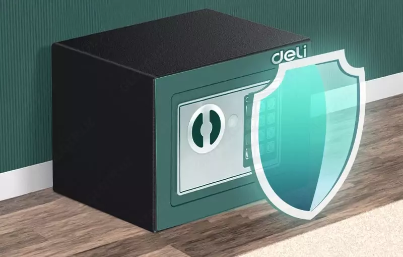  Ofis raqamli seyfi Deli ET510  170 x 230 x 170 mm  kod  2 murvat (Art. - 510-ET) Qora Chakana savdo