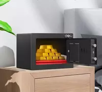  Офисный цифровой сейф Deli ET520  200 х 310 х 200 мм  код  2 засова (Арт. - 520-ET) Черный Только в розницу