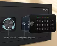   Ofis raqamli seyfi Deli ET531  200 x 420 x 370 mm  kod  2 murvat (Art. - 531-ET) Qora