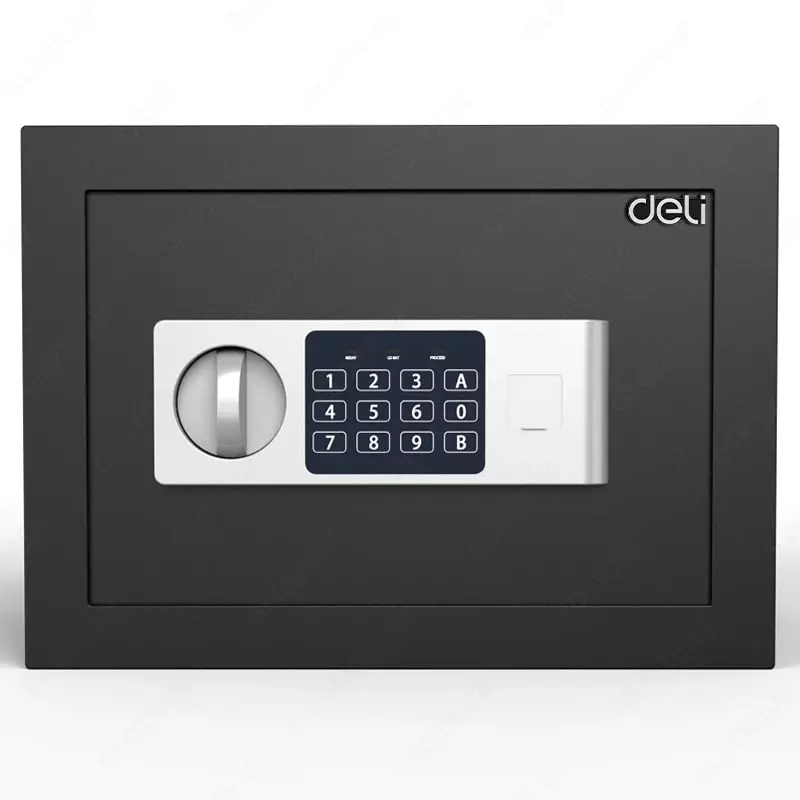  Ofis raqamli seyfi Deli 250 x 350 x 250 mm  kod  3 murvat (Art. - 92620) Qora - 