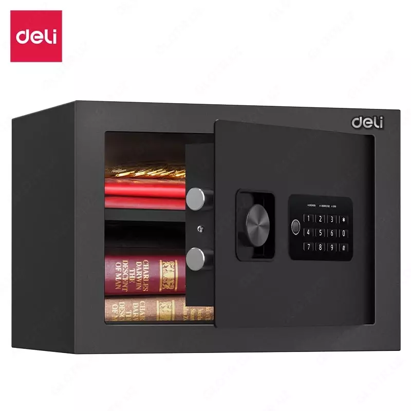 Ofis raqamli seyfi Deli ET530  250 x 350 x 250 mm  kod  2 murvat (Art. - 530-ET) Qora