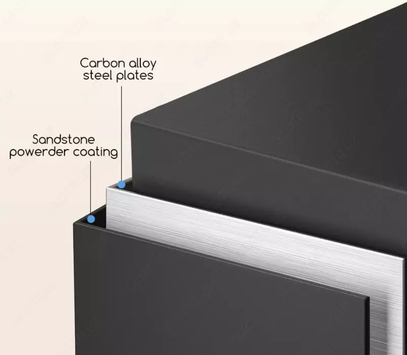  Ofis raqamli seyfi Deli ET530  250 x 350 x 250 mm  kod  2 murvat (Art. - 530-ET) Qora - 