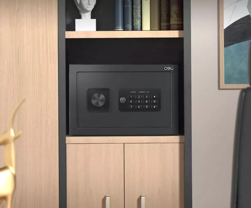   Ofis raqamli seyfi Deli ET530  250 x 350 x 250 mm  kod  2 murvat (Art. - 530-ET) Qora