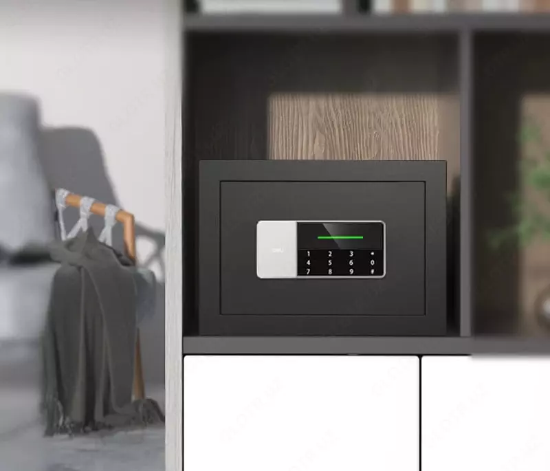  Ofis raqamli seyfi Deli ET550  250 x 350 x 250 mm  kod  2 murvat  LED displey. (Art. - 550-ET) Qora - 