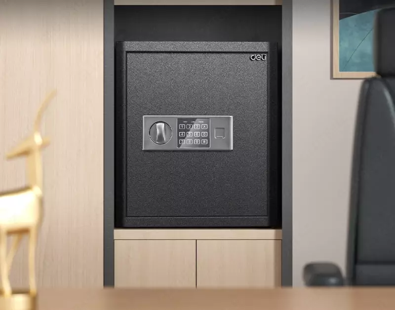   Ofis raqamli seyfi Deli ET524  400 x 350 x 330 mm  kod  2 murvat (Art. - 524-ET) Qora