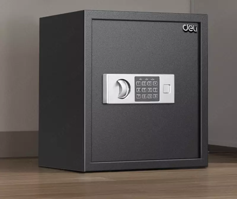  Ofis raqamli seyfi Deli ET524  400 x 350 x 330 mm  kod  2 murvat (Art. - 524-ET) Qora Chakana savdo