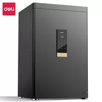 Офисный цифровой сейф с сенсорной панелью Deli 415 х 370 х 285 мм  код  2 засова  сканер отпеч. пальца (Арт. - 4113) Черный