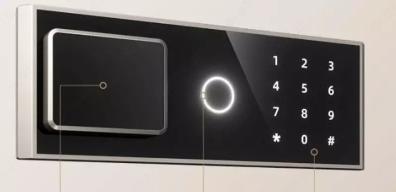  Deli ET571 sensorli panelli raqamli ofis seyfi  450 x 380 x 320 mm  kod  4 murvat  mato (Art. - 571-ET) Qora - 