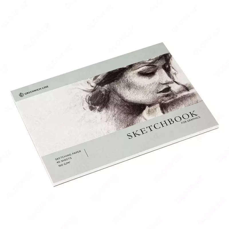   Альбом - Скетчбук для графики и эскизов Greenwich Line Graphics. Graceful girl  А4  160 г/м2  40 л.  клеев. крепл. (Арт. - SkBG_45782)