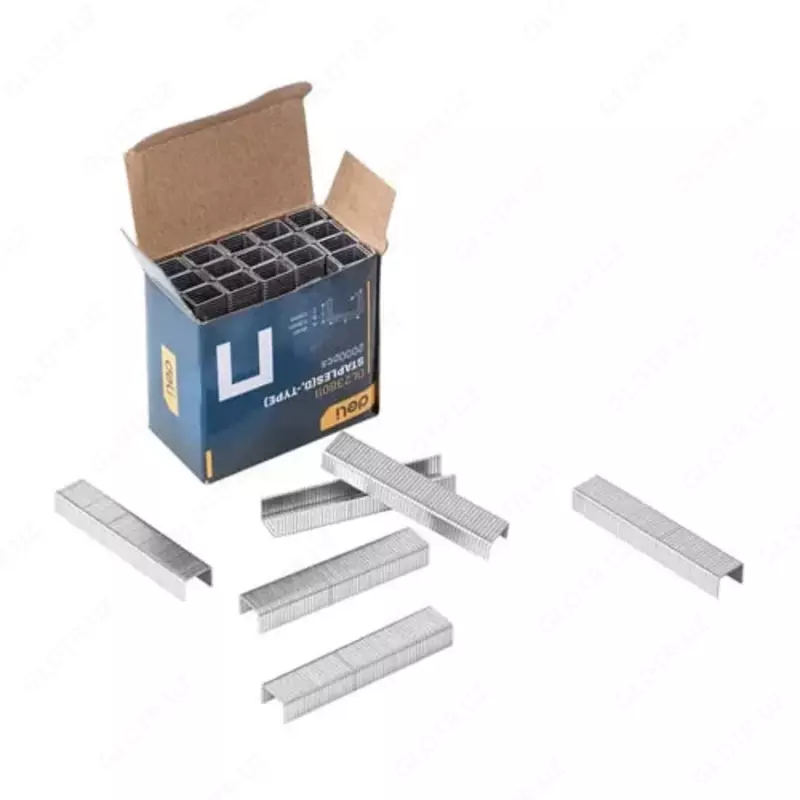 Набор скоб для строительного степлера Deli EDL  8х11.2х1.2 мм  2000 шт  оцинк.  карт. уп. (Арт.- EDL238011)