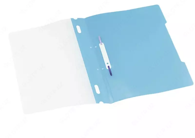  Пластиковая папка - скоросшиватель Deli А4  прижимная планка  50 л.  160 мкм (Арт. - 39535-bl) Голубая - 