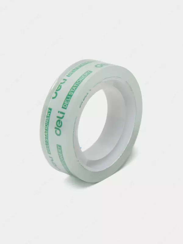 Yopishqoq ish yuritish lentasi Deli 12 mm x 14 m  bir tomonlama. (m. - 30011) Shaffof