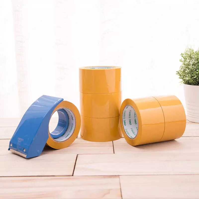   Yopishqoq ish yuritish lentasi Deli 60 mm x 100 m  bir tomonlama. (m. - 30359) Toʻq/sariq