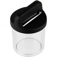 Магнитная пластиковая скрепочница Стамм  d 50 х 70 мм  карт. уп. (Арт. - ПС02) Черная/прозрачная