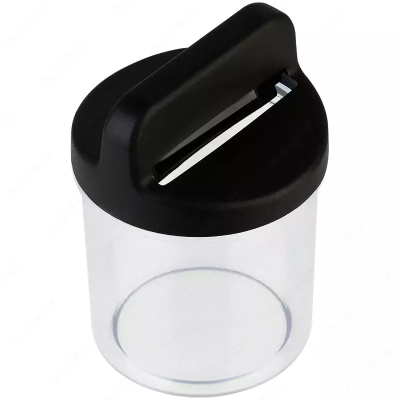 Магнитная пластиковая скрепочница Стамм  d 50 х 70 мм  карт. уп. (Арт. - ПС02) Черная/прозрачная