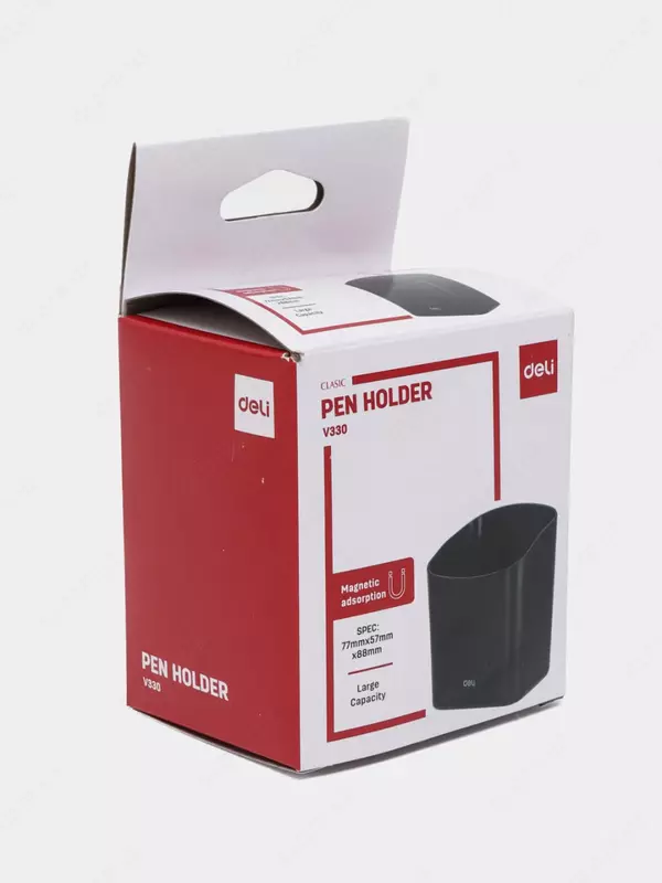   Пластиковый стакан для маркеров (белой доски) Deli Clasic  77 х 57 х 88 мм  карт. уп. (Арт. - 330-EV-bk) Черный