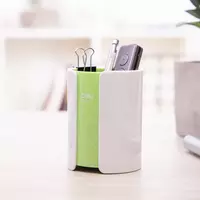   Круглый стакан для ручек Deli 1 секц.  пластик  d 82 х 106 мм  карт. уп. (Арт. - 9141) Ассортимент