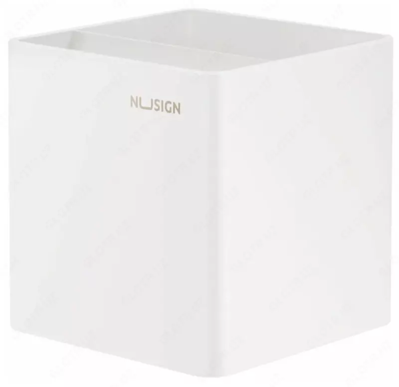 Пластиковый стакан для ручек Deli Nusign  2 секц.  84 x 84 x 86 мм  карт. уп. (Арт. - 011-NS-wt) Белый