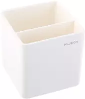   Пластиковый стакан для ручек Deli Nusign  2 секц.  84 x 84 x 86 мм  карт. уп. (Арт. - 011-NS-wt) Белый