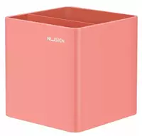 Пластиковый стакан для ручек Deli Nusign  2 секц.  84 x 84 x 86 мм  карт. уп. (Арт. - 011-NS-rd) Красный