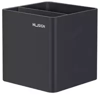 Пластиковый стакан для ручек Deli Nusign  2 секц.  84 x 84 x 86 мм  карт. уп. (Арт. - 011-NS-gr) Темно/серый