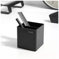   Пластиковый стакан для ручек Deli Nusign  2 секц.  84 x 84 x 86 мм  карт. уп. (Арт. - 011-NS-gr) Темно/серый