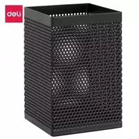Квадратный стакан для ручек Deli 1 секц.  металл. сетка  780 x 780 мм  карт. уп. (Арт. - 908) Черный