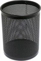 Круглый стакан для ручек Deli 1 секц.  металл. сетка  d 64 x 107 мм  карт. уп. (Арт. - 909) Черный