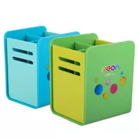 Пластиковый стакан для ручек Deli Neon  4 секц.  80 x 85 x 105 мм  ПВХ. уп. (Арт. - 85104-EH) Цв. ассорти