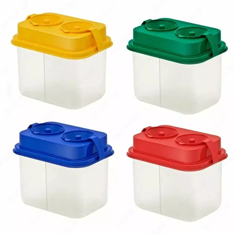 Пластиковый стакан-непроливайка с крышкой Гамма 2 отд  2 х 175 мл  уп. ПЭ (Арт. - 2305217) Цв. ассорти